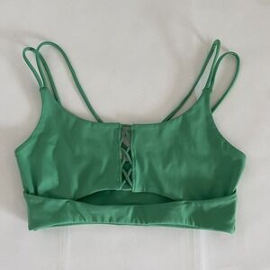 Camila Coelho Small‎ Kelly Green Sports Bra Bralette Cotton High Impact USA NWOT